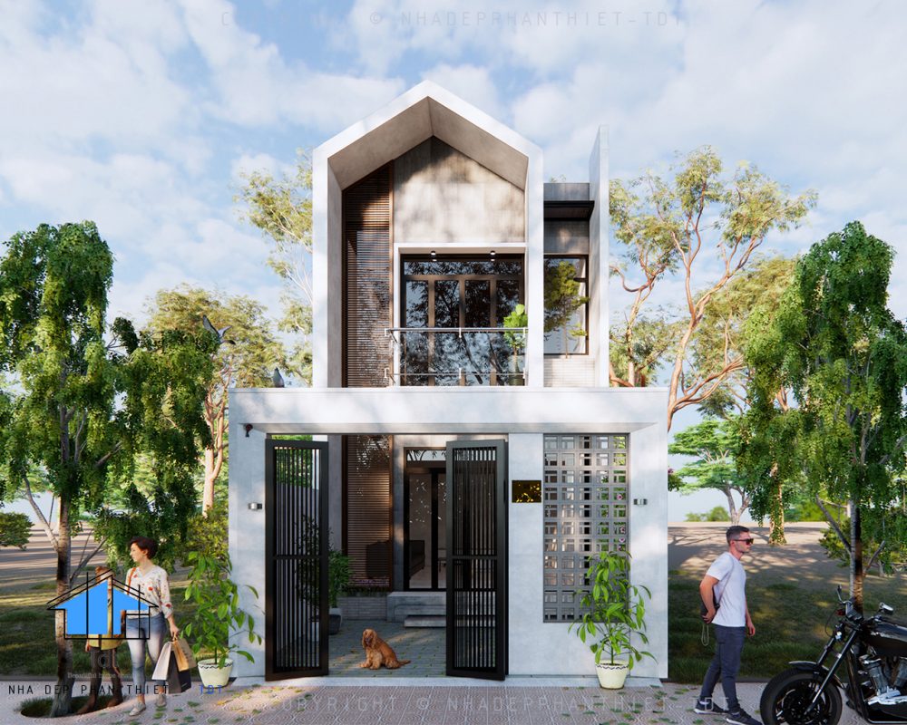 thiết kế nhà phố 2 tầng hiện đại đẹp tại phan thiết