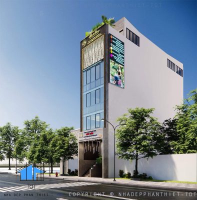 thiết kế nhà phố hiện đại 5 tầng