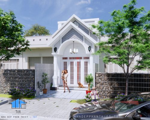 thiết kế nhà cấp 4 mái thái, giả mái thái, mái chữ A