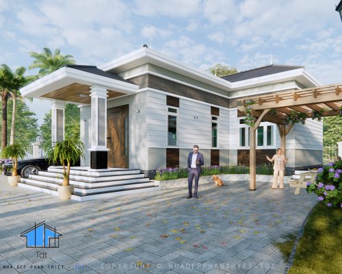 thiết kế nhà cấp 4 mái nhật tại phan thiết