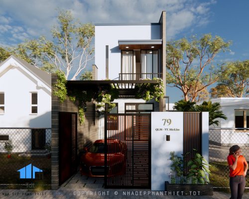 thiết kế nhà phan thiết, nhà phố 2 tầng