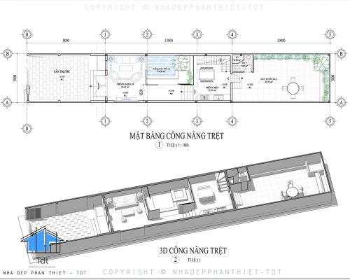 mặt bằng nhà phố 5x20m tại phan thiết