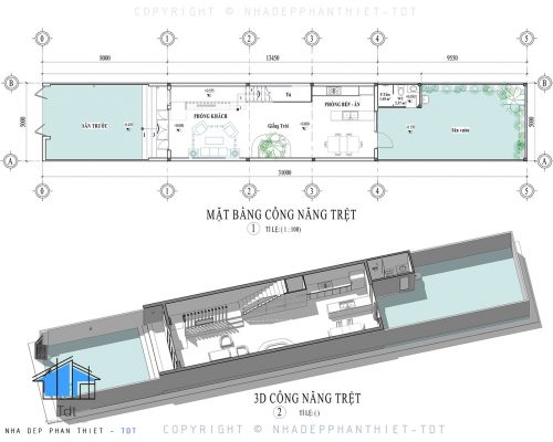 mặt bằng nhà phố 5x20