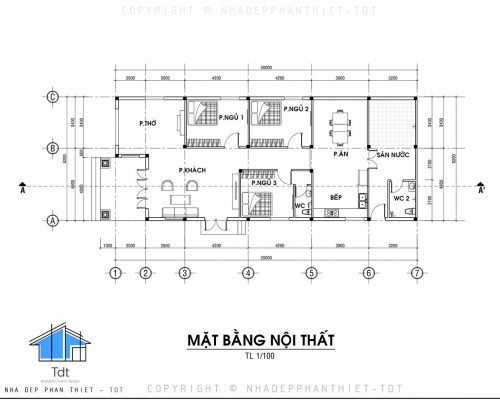 Mặt bằng nhà cấp 4 đẹp