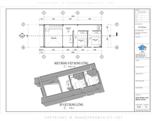 mặt bằng nhà cấp 4 gác lửng