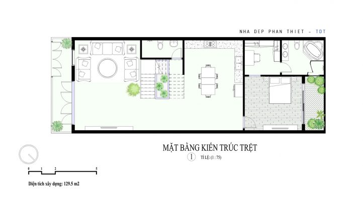 mặt bằng nhà phố 3 tầng