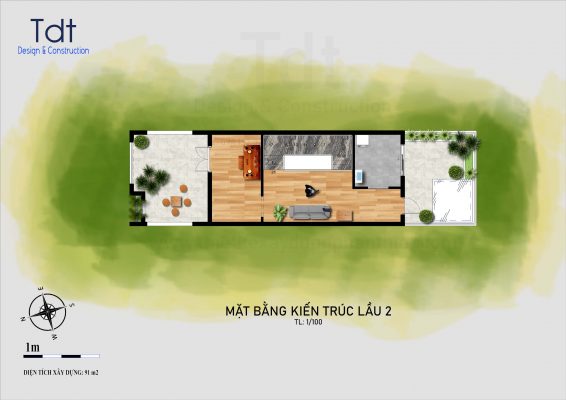 mặt bằng nhà phố 5x20